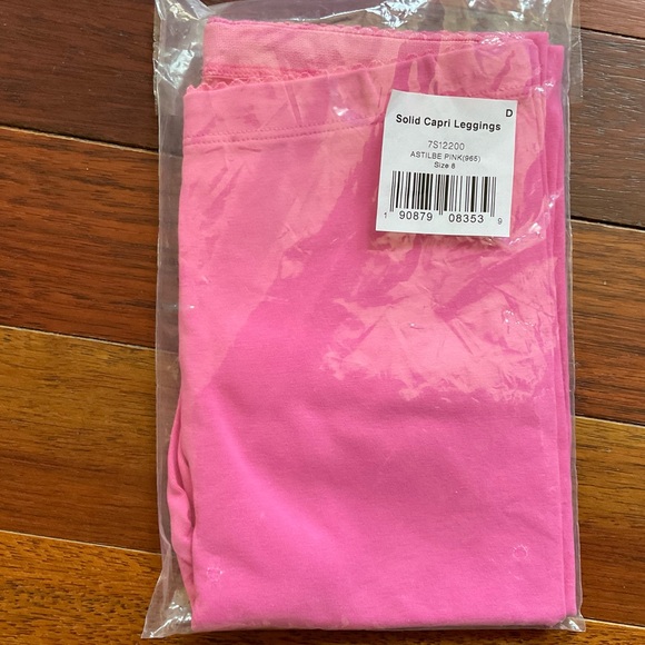 New Tea Collection Sz 8 capri leggings astilbe pink - Picture 2 of 3